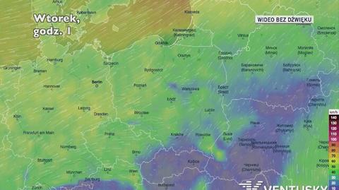 Prognozowane porywy wiatru w najbliższych dniach