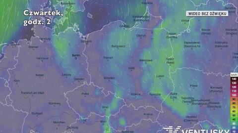 Prognozowane porywy wiatru w najbliższych dniach