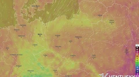 Prognozowane temperatury na najbliższe dni (Ventusky.com)