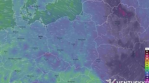 Prognozowane temperatury w najbliższych dniach (film: Ventusky.com)