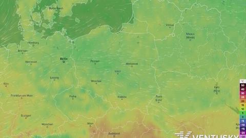 Prognozowane temperatury w najbliższych dniach (Ventusky.com)