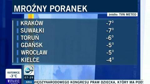 Rano temperatura spadła do -7 st. C (TVN24)