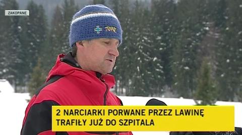 Ratownicy wydobyli dwie narciarki z lawiniska (TVN24)