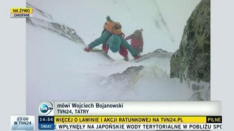 Reporter TVN24 z Tatr o warunkach w górach (TVN24)
