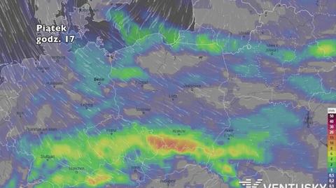 Rozkład i natężenie opadów w najbliższych dniach (ventusky.com)