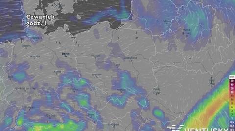 Rozkład i wysokość opadów w najbliższych dniach