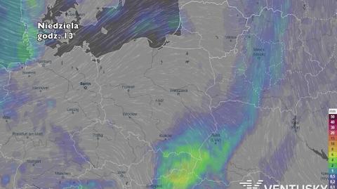 Rozkład i wysokość opadów w najbliższych dniach (ventusky.com)