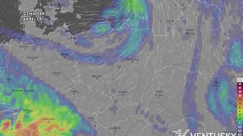 Rozkład i wysokość opadów w najbliższych dniach (ventusky.com)