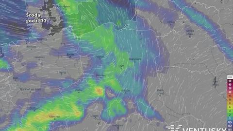 Rozkład i wysokość opadów w najbliższych dniach (ventusky.com)