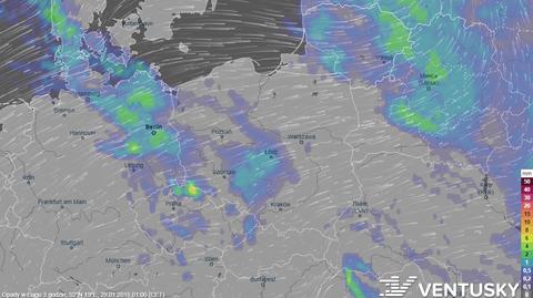 Rozkład i wysokość opadów w najbliższych dniach (ventusky.com)