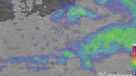 Rozkład i wysokość opadów w najbliższych dniach (ventusky.com)