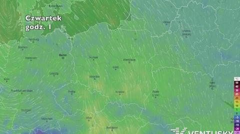 Rozkład i wysokość temperatury w najbliższych dniach (ventusky.com)