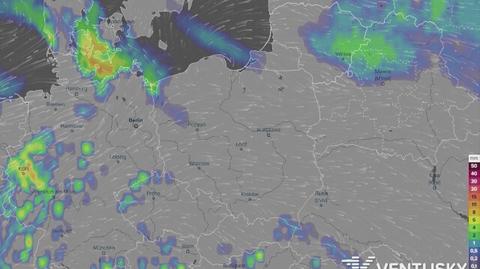 Rozkład opadów w najbliższych dniach 