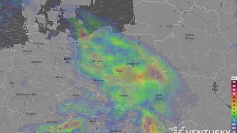 Rozkład opadów w najbliższych dniach