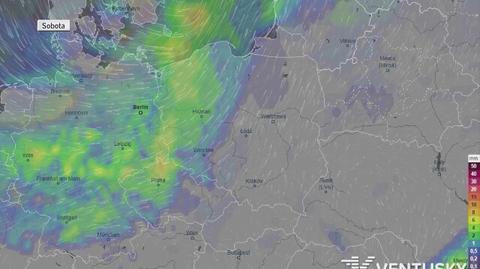 Rozkład opadów w najbliższych dniach