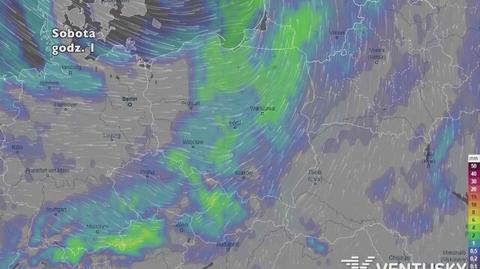 Rozkład opadów w najbliższych dniach (Ventusky.com)