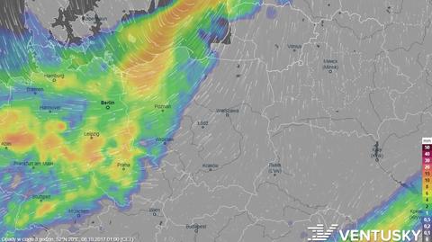 Rozkład opadów w najbliższych dniach (ventusky.com)