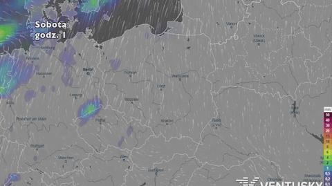 Rozkład opadów w najbliższych dniach (Ventusky.com)