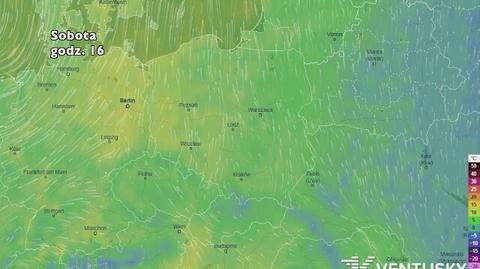 Rozkład temperatury w najbliższych dniach (ventusky.com)