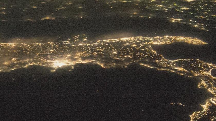 Rozświetlone Włochy okiem kamery z Międzynarodowej Stacji Kosmicznej