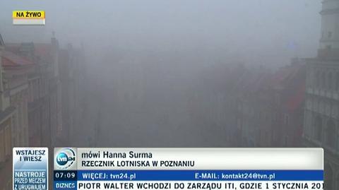 Rzeczniczka poznańskiego lotniska o utrudnieniach związanych z mgłami (TVN24)