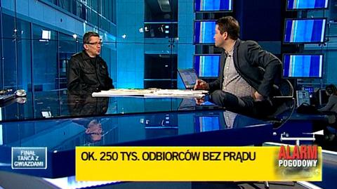 Rzecznik komendanta głównego Państwowej Straży Pożarnej Paweł Frątczak o wichurach (TVN24)