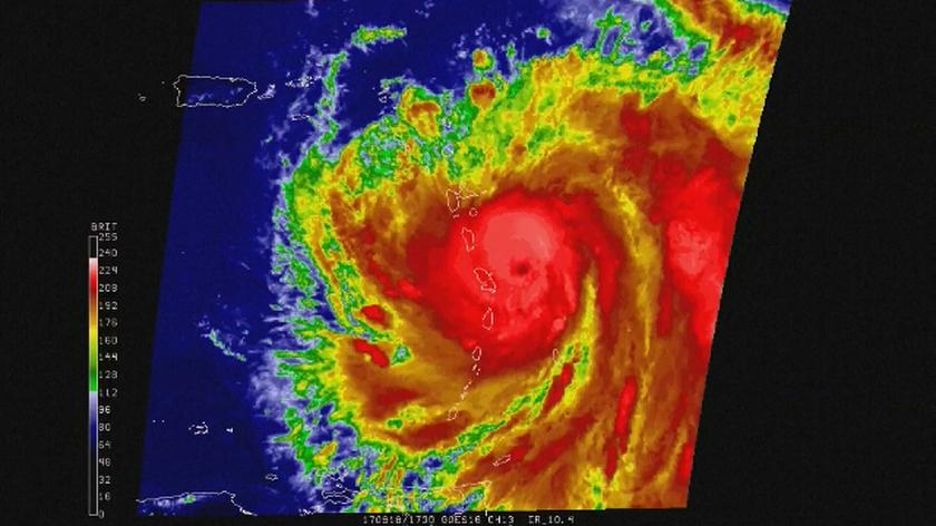 Siła wiatru huraganu Maria