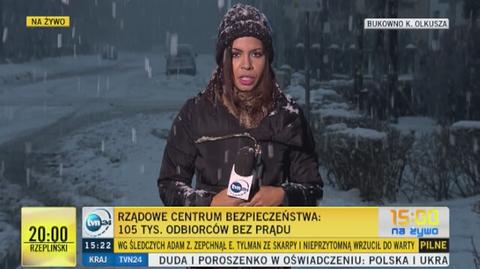 Skutki śnieżnej i wietrznej aury