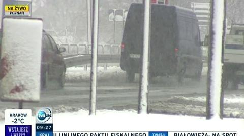 Śnieg w Poznaniu (TVN24)