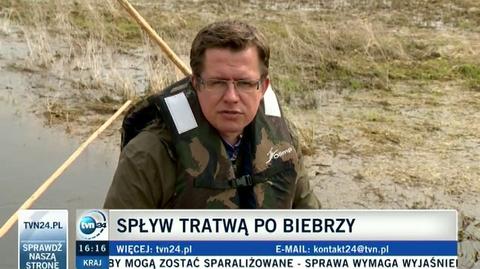 Spływ tratwą po Biebrzy (TVN24)