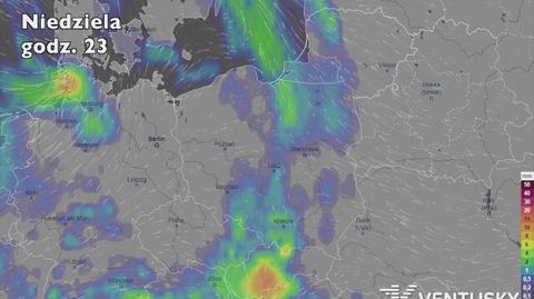 Sprawdź, gdzie pojawią się opady (źródło: Ventusky)