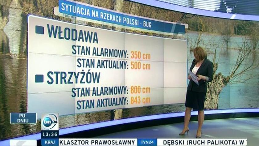 Stan alarmowy na rzekach Polski (TVN24)
