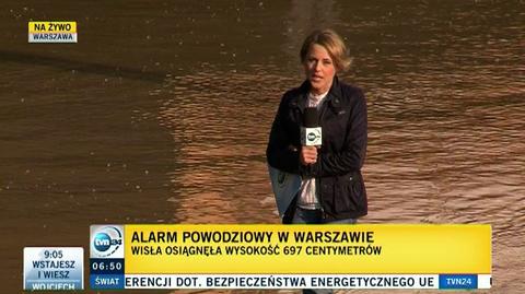 Stan wody na Wiśle w Warszawie 21.05 godz. 06.50