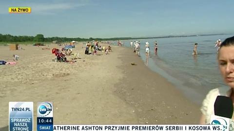 Szukają ochłody na plaży (TVN24)