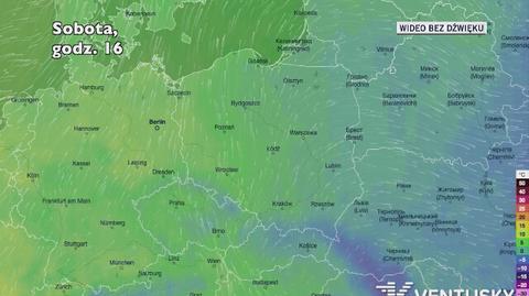 Temperatura w ciągu kolejnych dni (Ventusky.com)