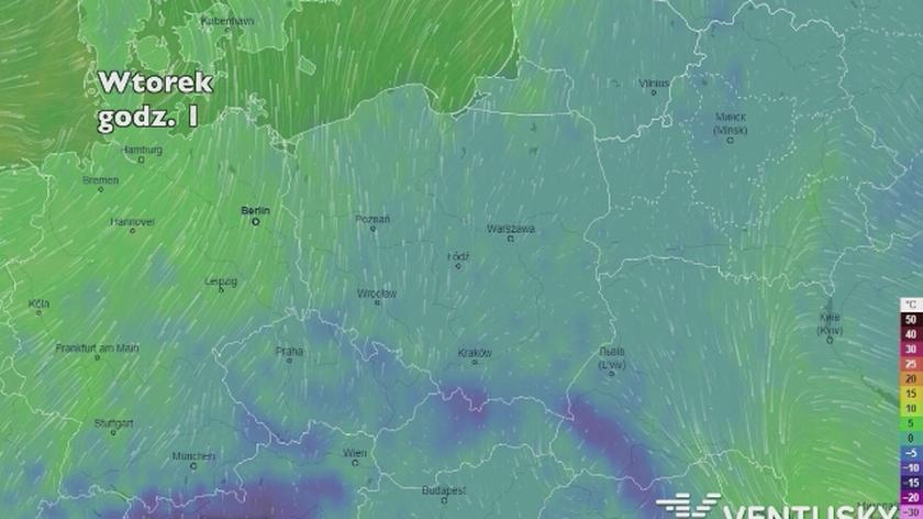 Temperatura w najbliższych dniach (ventusky.com)