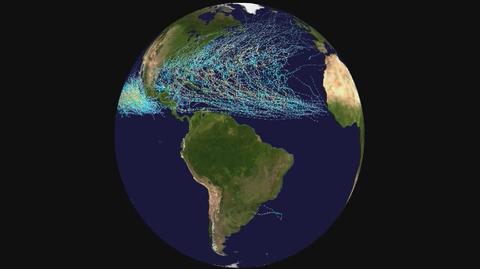 Trasy huraganów w latach 1950-2005