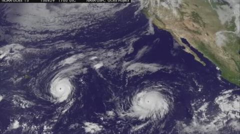 Trzy cyklony wędrują po Pacyfiku