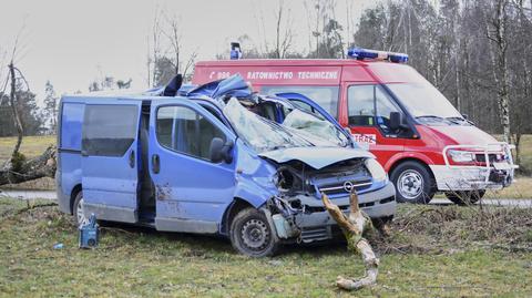 W Łyśniewie drzewo spadło na samochód, kierowca nie przeżył