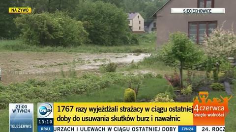 W Małopolsce wiele miejsc zalanych (TVN24)
