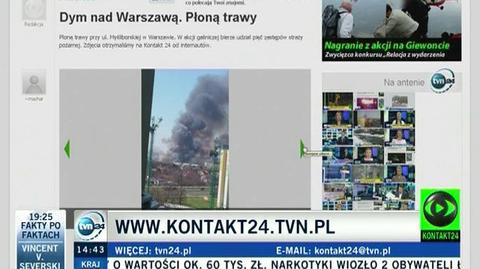 W Warszawie paliły się trawy (TVN24)