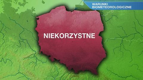 Warunki biometeorologiczne na poniedziałek