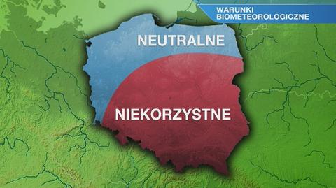 Warunki biometeorologiczne w poniedziałek