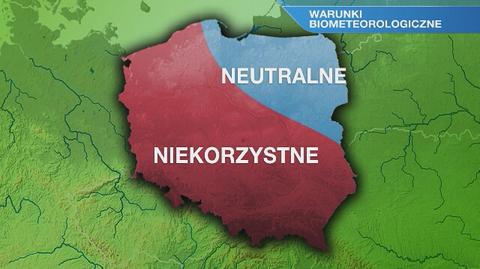 Warunki biometeorologiczne w poniedziałek