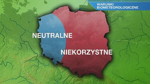 Warunki biometeorologiczne w poniedziałek