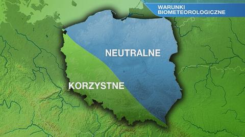 Warunki biometeorologiczne w poniedziałek