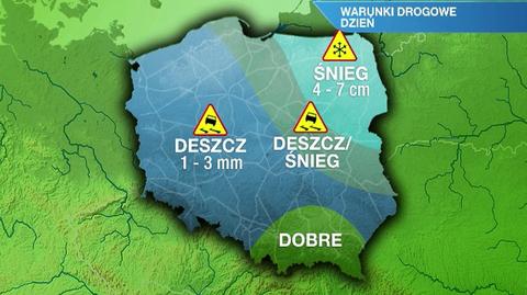 Warunki drogowe w dzień 17.01