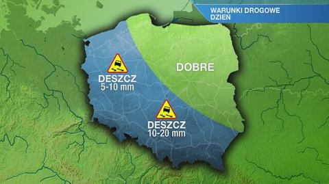 Warunki drogowe w dzień w sobotę