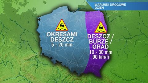 Warunki drogowe w poniedziałek