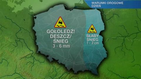 Warunki drogowe w poniedziałek